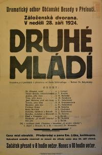 Přelouč, Občanská beseda, Druhé mládí - plakát, 1924