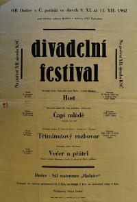 Dašice, Osvětová beseda, Divadelní festival - plakát, 1962