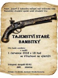 Rozsochy, Rozsošský divadelní spolek, Tajemství staré bambitky - plakát, 2018