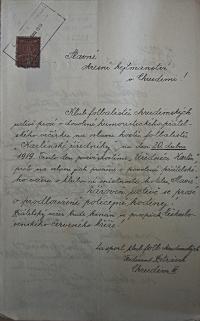 Chrudim, Klub fotbalistů, Přátelský večer, 1919