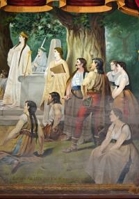 Provodov-Šonov, Tyl, detail opony Libušin soud, Gustav Paleček, 1928