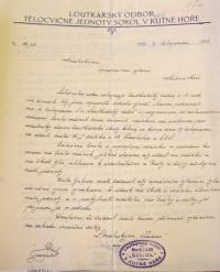 Kutná Hora, Sokol, LD - 15. let činnosti, oslava při zahájení  župní loutkářské školy, 1935