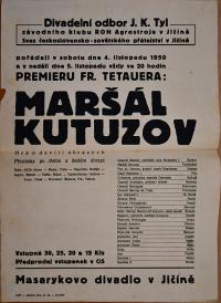 Jičín, Tyl, SČSP, Maršál Kutuzov - plakát, 1950