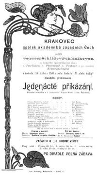 Rakovník, Krakovec, Jedenácté přikázání - plakát, 1901