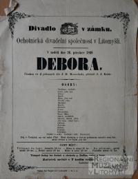 Litomyšl, JDO, Debora - plakát, 1869