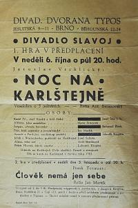 Brno, Slavoj, Noc na Karlštejně - plakát, 1940