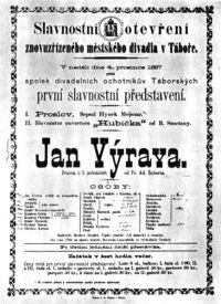 Tábor, Spolek div. ochotníků, Jan Výrava, plakát, 1887