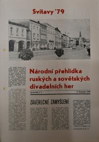 Hradec Králové, Krajské kulturní středisko, Impuls, Svitavy, Národní přehlídka ruských a sovětských divadelních her, 1979