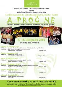 Odry, Nesoutěžní festival amatérského divadla A proč ne  - plakát, 2014