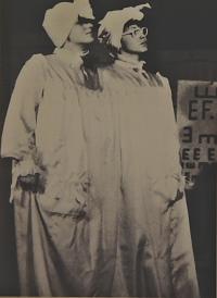 Lysá nad Labem, výstava DIVADLO JE PODIVUHODNÁ VĚC..., Člověk Jan, doktor Faust, 1983, výstavní panel, 2018