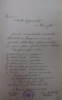 Sloupnice, JDO, volba funkcionářů, 1909