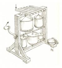 Tůmův vrzostroj v kresbě Dr. J. Malíka, 1934