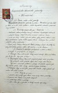 Koněšín, Hospodářsko-čtenářská jednota, spolkové stanovy, 1904