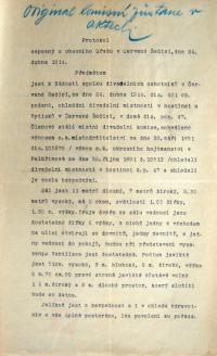 Červená Řečice, protokol divadelní komise, 1914