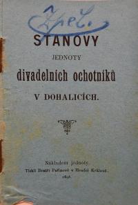 Dohalice, JDO, spolkové stanovy, 1895