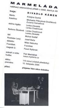 Praha-Žižkov, Kámen, Marmeláda, program