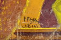 Kacákova Lhota, detail opony Kněžna Libuše věští slávu Prahy, autor F. Fejkl, 1902