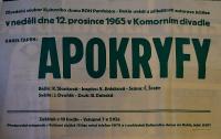 Pardubice, KD Dukla, Apokryfy - plakát, 1965