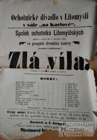 Litomyšl, JDO, Zlá víla - plakát, 1894