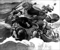 Albrecht z Valdštejna jako Mars, nástropní freska B. Bianca, Valdštejnský palác 