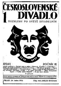Československé divadlo, 1925, titulní strana časopisu: