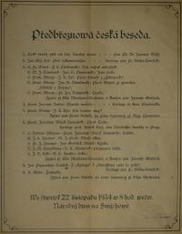 Praha-Smíchov, org. neznámý, Předbřeznová česká beseda - plakát, 1934