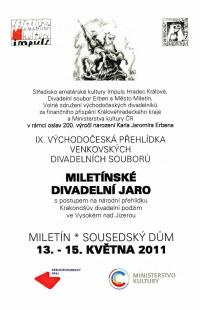 Miletín, Miletínské divadelní jaro, programová brožura, 2011