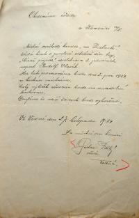 Vodná. Místní osvětová komise, žádost o povolení hry, 1934