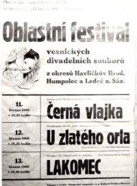 Oblastní festival vesnických souborů - plakát 1960