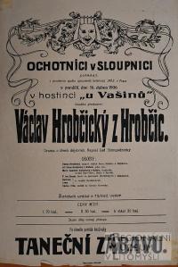 Slkoupnice, Ochotníci, Václav Hrobčický z Hrobčic - plakát, 1906