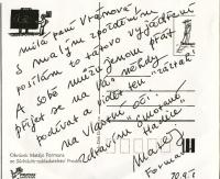 Křenovice, Smotaná hadice , dopis Matěje Formana. 2008