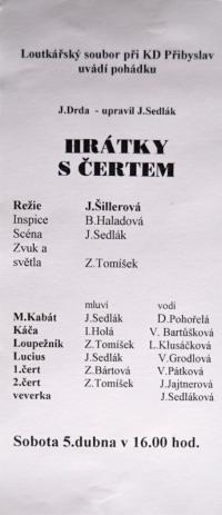 Přibyslav, LS, Hrátky s čertem - program, Divadelní Přibyslav 2003