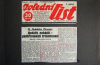 Pelhřimov, Rieger, novinový článek X. Jiráskův Hronov, 1940