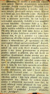 Pečky, Tyl, Bruck contra Spitz - novinový článek, 1932
