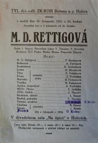 Holice, Botana, M. D. Rettigová - plakát, 1952