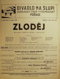 Divadlo Na Slupi, Zloděj - plakát, 1926