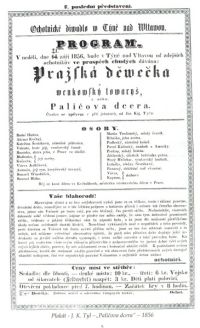 Týn nad Vltavou, OD, Pražská děvečka - plakát, 1856