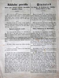 Národní divadlo, Základní pravidla sboru pro zřízení českého národního divadla v Praze, i něm, 1. str., 1851