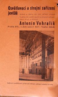 Praha, ÚMDOČ, Zpráva o činnosti, A. Vohralík, Praha VIII, nabídka technického vybavení, 1939