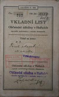 Hořice, JDO, Vklady a vkladní knížky