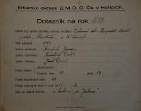 Bříšťany, Havlíček, Dotazník, 1927