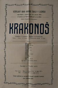 Lezník, Obecná škola, Krakonoš - plakát, 1913