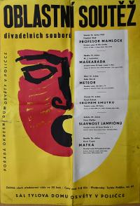Polička, Oblastní soutěž divadelních souborů - plakát, 1959
