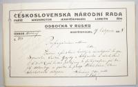 Rusko, Čs. národní rada, odb. v Rusku, Jekatěrinburg, hlavička dopisu, 1918