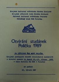 Polička, KP Otvírání studánek - program, 1989