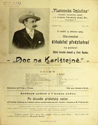 Vídeň, Vlastenecká omladina, Noc na Karlštejně - plakát, 1905