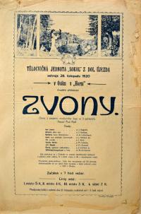 Dolní Újezd, Sokol, Zvony - plakát, 1920