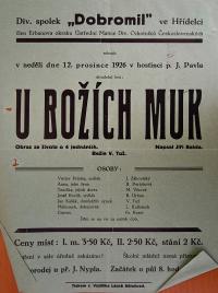Hřídelec, Dobromil, U božich muk - plakát, 1926