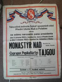 Přední Lhota, Kluk, Polabec, Sokol, Monastýr nad tajgou - plakát, 1933