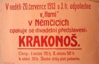 Němčice, Šlégl, Krakonoš - plakát, 1913